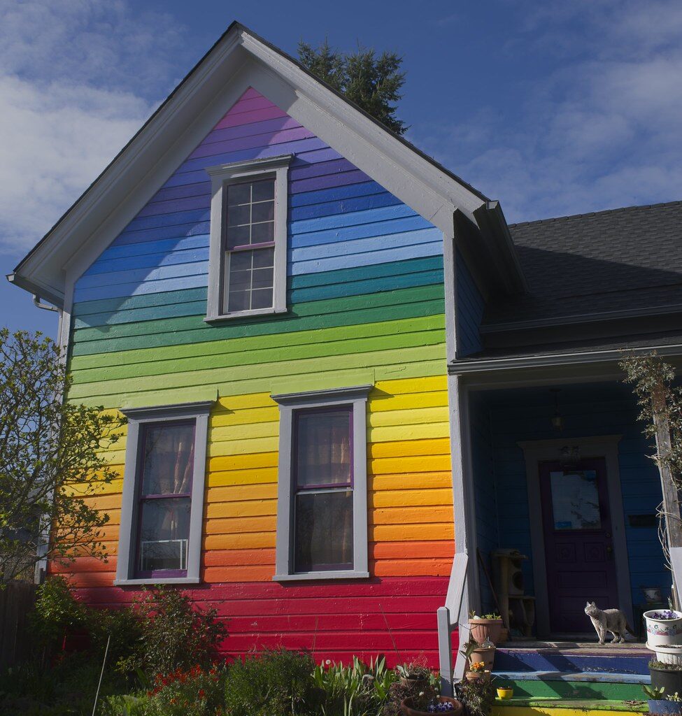 Picture of a Rainbow Painted House